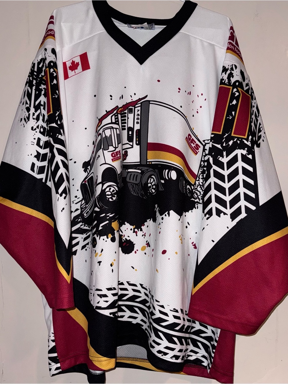 Kobe Hockey White, Maroon & Black Truck Graphic Jersey